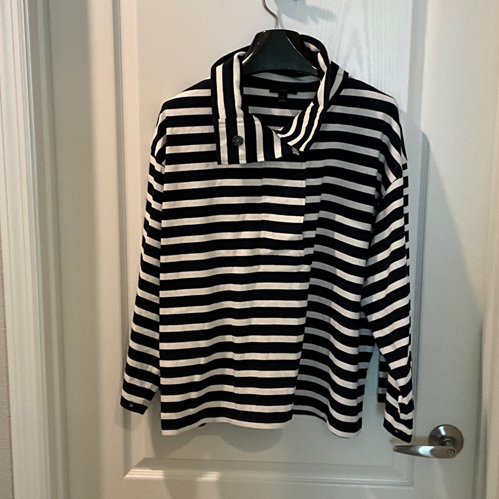 J. Crew Kids Black and White Striped Sweater